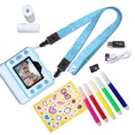 FLASH BLUE INSTANT CAMERA WITH THERMAL PRINTER FOR CHILDREN - imagine 7