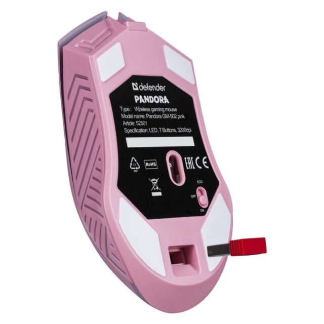 WIRELESS MOUSE DEFENDER PANDORA RF PINK 3200dpi 7P - imagine 4