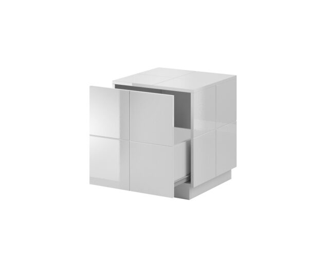 Cama bedside table REJA white gloss/white gloss - imagine 3