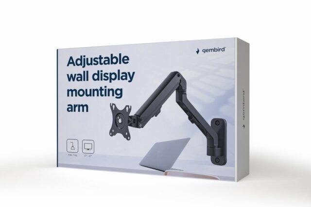 Gembird MA-WA1-02 Adjustable wall display mounting arm  17”-27”  up to 7 kg - imagine 3
