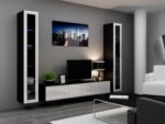 Cama TV Stand VIGO '180' 30/180/40 black/white gloss - imagine 6
