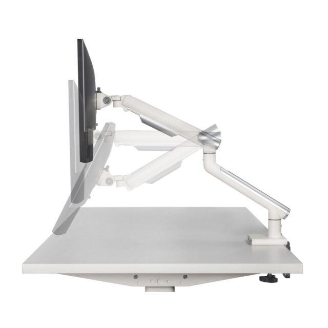Desk mount for monitor LED/LCD 17-32  ART L-19GD gas assistance 2-9 kg 2x USB 3.0 White - imagine 4