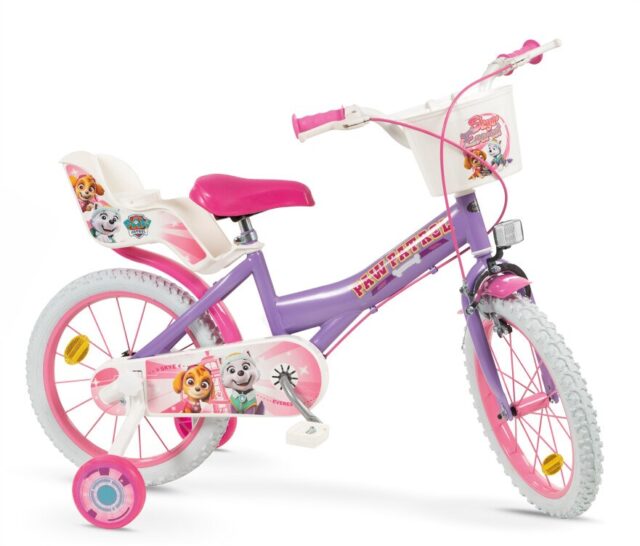 16  Paw Patrol Purple 1680 Girl children's bicycle + Paw Patrol pink children's helmet TOIMSA 10896 - imagine 2