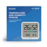 SAVIO Wireless weather station  temperature and humidity sensor  for indoor use  LCD screen  clock  date  handle with magnet  CT-01/W White - imagine 3