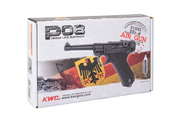 Air rifle Pistol RANGER P08 Parabellum KWC cal. 4.5 BBS blow back 21 shots Full Metal CO2 - imagine 5