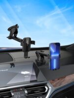 Vention Auto-Clamping Car Phone Mount With Suction Cup Black Square Type - imagine 7