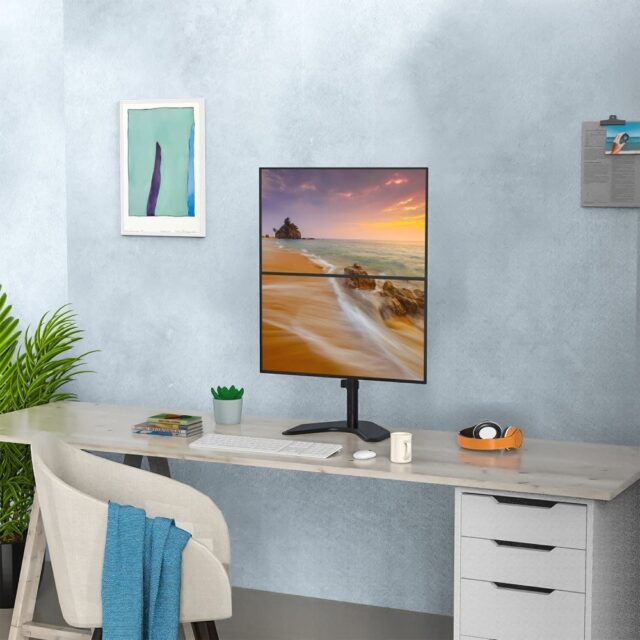 Techly ICA-LCD 2520V monitor mount / stand 68.6 cm (27 ) Desk Black - imagine 9