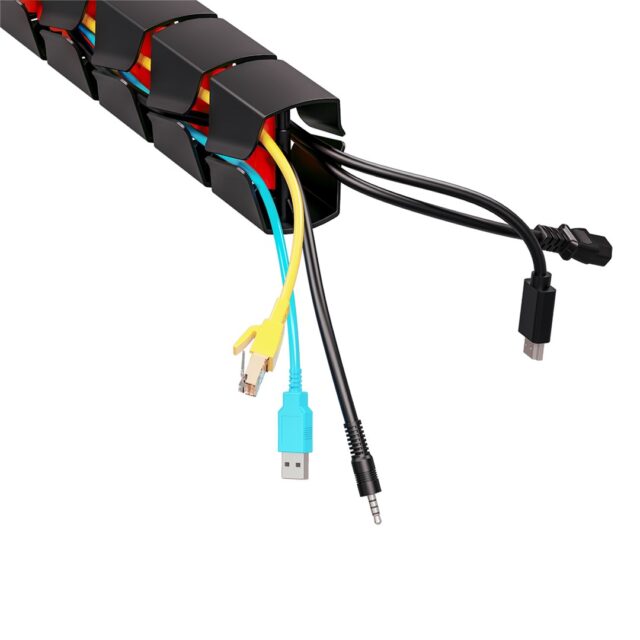 Nano RS desk cable organizer / cable grille  1345mm  black and red  RS125 - imagine 5