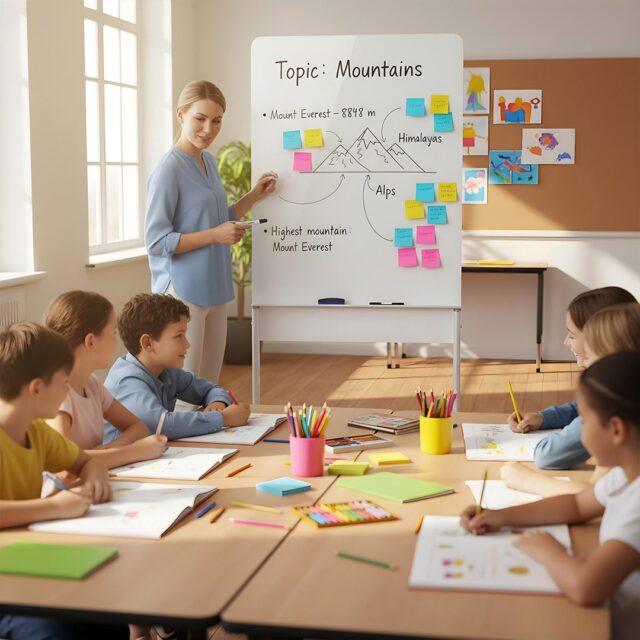 Ergo Office mobile dry erase board  vertical orientation  white  single sided  with shelf  board dimensions 1190x790mm  ER-305 - imagine 7