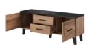 Cama RTV stand LOTTA 140cm wotan oak + matt black - imagine 2
