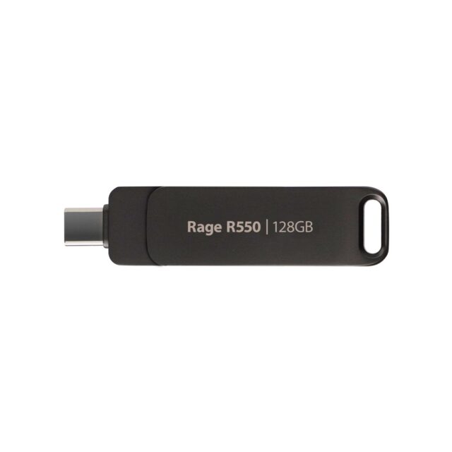 Flashdrive PATRIOT Rage R550 128GB 100 MB/S USB A+C Swivel Design (PE128GR550DSAD) Black - imagine 3
