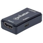 Manhattan HDMI Repeater  4K@60Hz  Active  Boosts HDMI Signal up to 40m  Black  Three Year Warranty