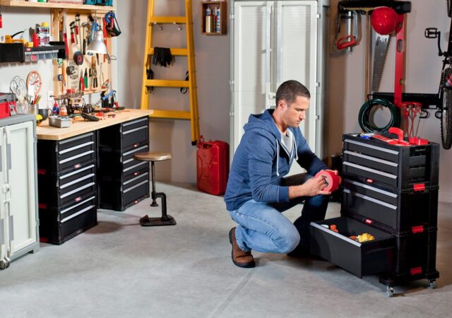 Keter Tool Rack on wheels 6 drawers Black - imagine 7