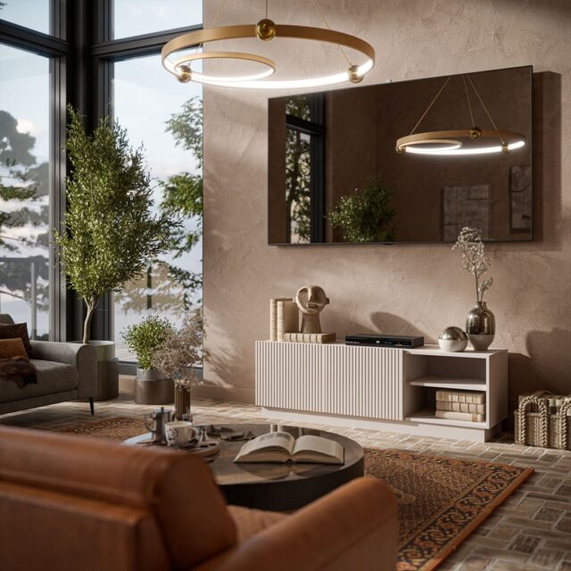 Cama LIVERTI TV cabinet 150x42x48 cashmere - imagine 3