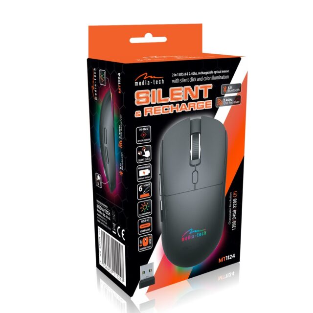 Wireless 2-in-1 Mouse (BT/RF) SILENT & RECHARGE MT1124 - imagine 12