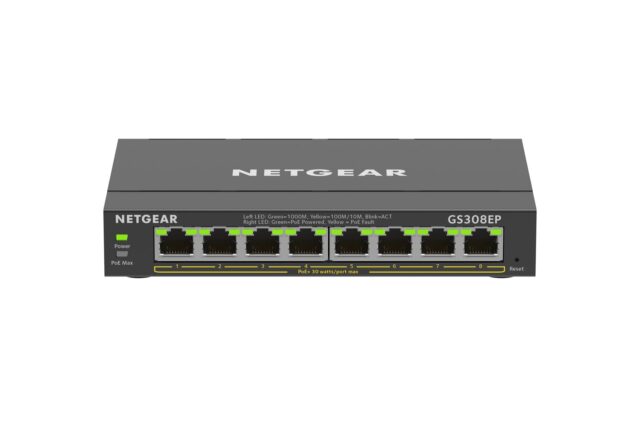NETGEAR 8-Port Gigabit Ethernet PoE+ Plus Switch (GS308EP) Managed L2/L3 Gigabit Ethernet (10/100/1000) Power over Ethernet (PoE) Black - imagine 4