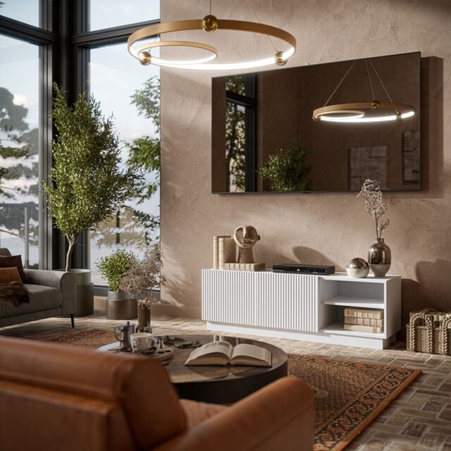 Cama LIVERTI TV cabinet 150x42x48 white - imagine 3