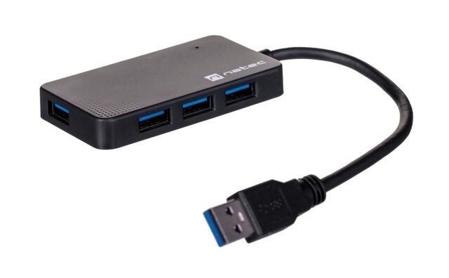 NATEC Hub USB 3.0 Moth (4 ports  black) - imagine 2