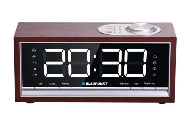 BLAUPUNKT CR60BT Bluetooth Radio Alarm Clock  brown wood - imagine 3