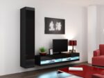 Cama TV stand VIGO NEW 30/180/40 black/black gloss - imagine 2
