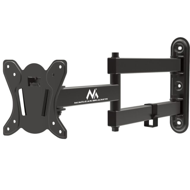 Maclean MC-417 Full Motion TV Monitor Wall Mount 13-32  30kg max. VESA 100x100 Black Powder Coated Universal Holder Bracket Adjustable Wall Distance Rotating Tilting - imagine 9