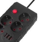 MACLEAN POWER STRIP 4 SOCKETS 3 USB PORTS MCE392 B - imagine 6