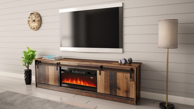 RTV GRANERO + fireplace cabinet 200x56.7x35 old wood - imagine 4