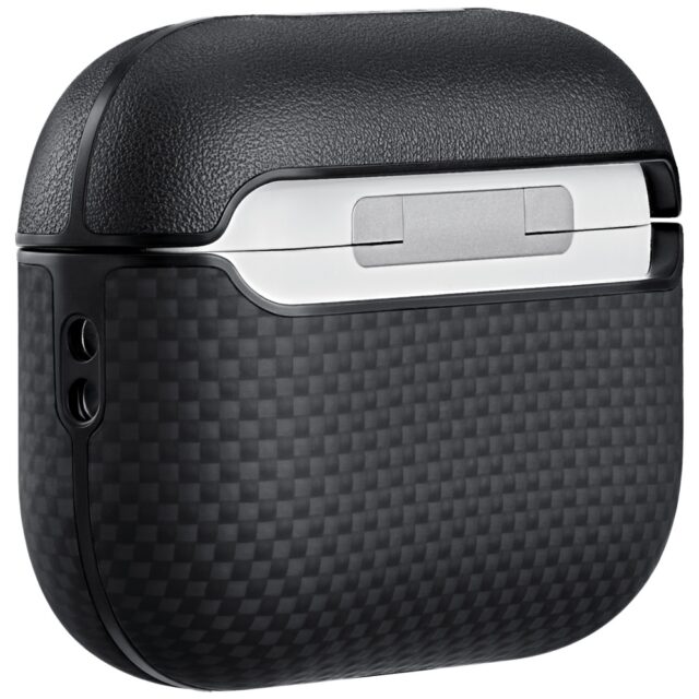 Case PITAKA Aramid Fiber for AirPods Pro  3 black-grey - imagine 2
