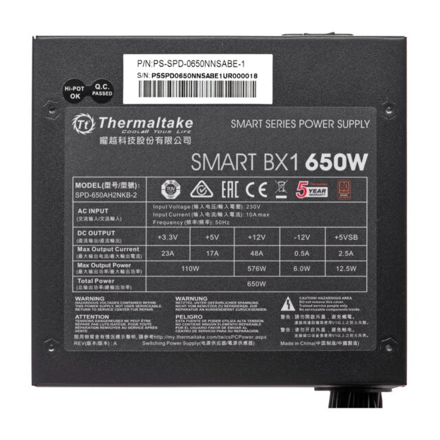 Thermaltake Smart BX1 power supply unit 650 W 24-pin ATX ATX Black - imagine 12