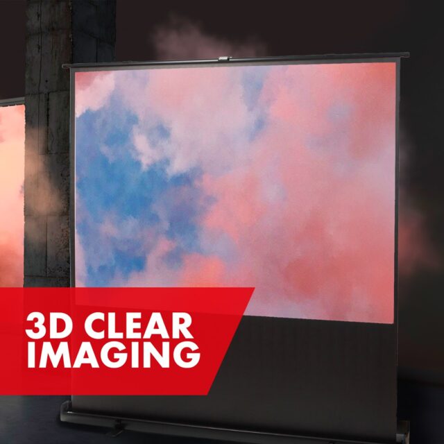 Maclean portable projection screen  compact  floor  66   16:9  MC-210 - imagine 13