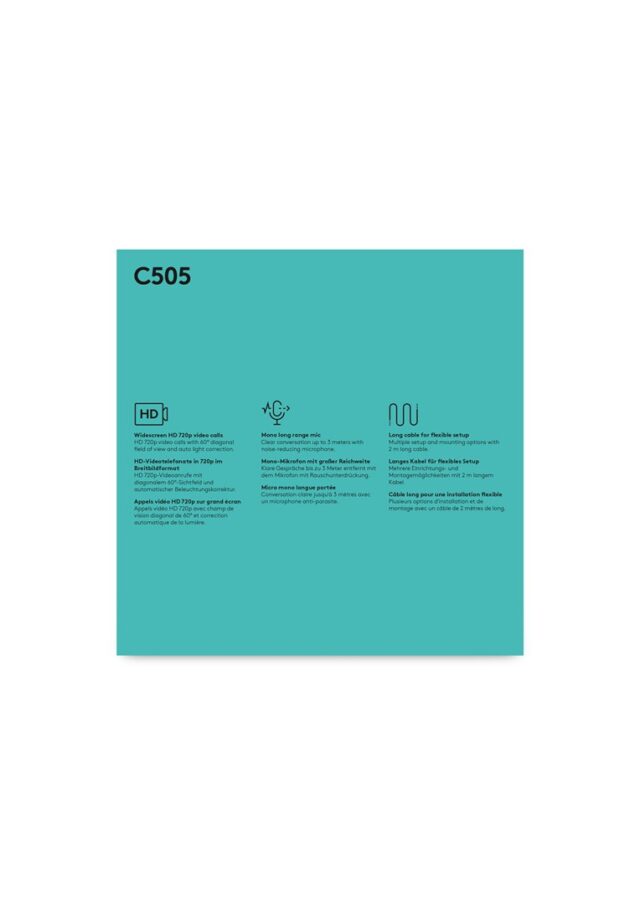 Logitech C505 webcam 1280 x 720 px USB Black - imagine 7