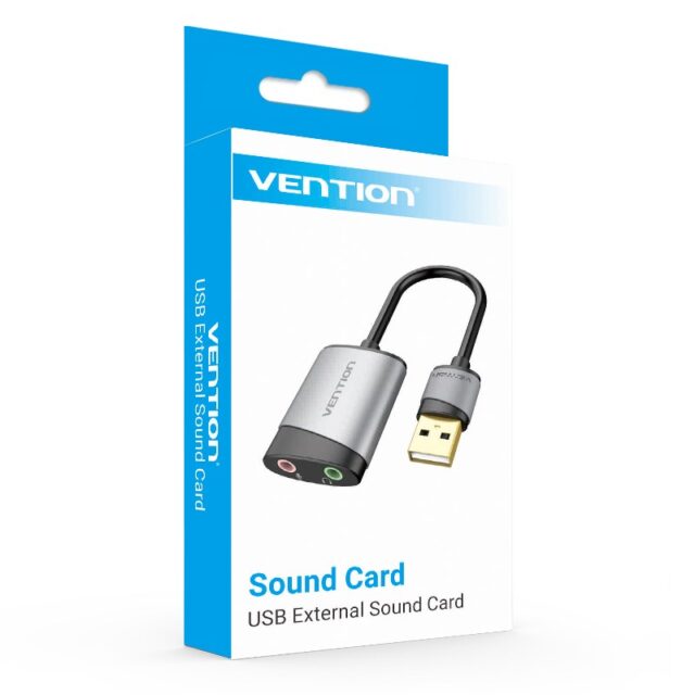 Vention USB External Sound Card 0.15M Gray Metal Type - imagine 6