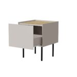 Cama Bedside table  2 pcs  FELLINI  40x41x60  cashmere + oiled oak top - imagine 2
