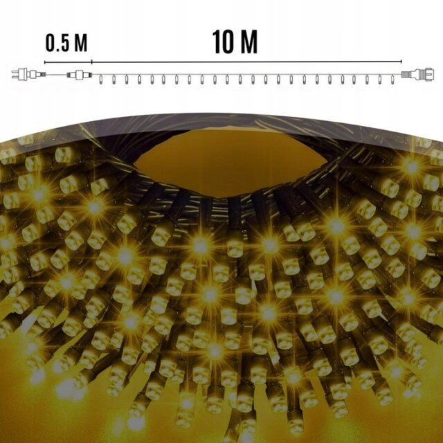 EXTRALINK LAMPKI CHOINKOWE ŚWIĄTECZNE 100 LED ŚWIATEŁKA CIEPŁE BIAŁE NA BATERIE 10,5M - imagine 5