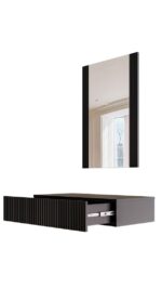 Dressing table with mirror PAFOS 80x41.6x100 mat black - imagine 4