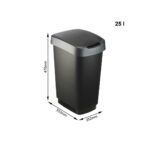 ROTHO Twist Silver - trash bin – 25l - imagine 2