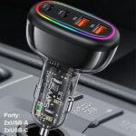 USAMS car charger 2xUSB-C 2xUSB-A C34 120W Fast Charge black CC169CC02 (US-CC169) - imagine 2