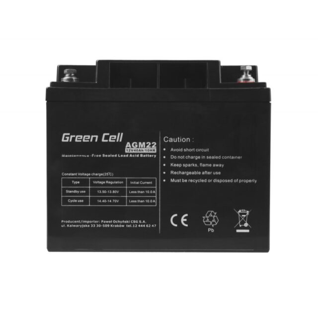 Green Cell AGM22 UPS battery Sealed Lead Acid (VRLA) 12 V 40 Ah - imagine 5