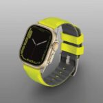 UNIQ Linus Strap Apple Watch Series 1-8/SE/SE2/SE3/Ultra1/ 2/3  42/44/45/49mm Airosoft Silicone lime - imagine 3