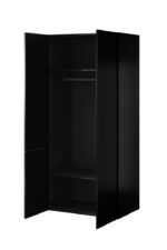 Wardrobe PAFOS 2D 90x55.5x198.5 Black matt - imagine 2
