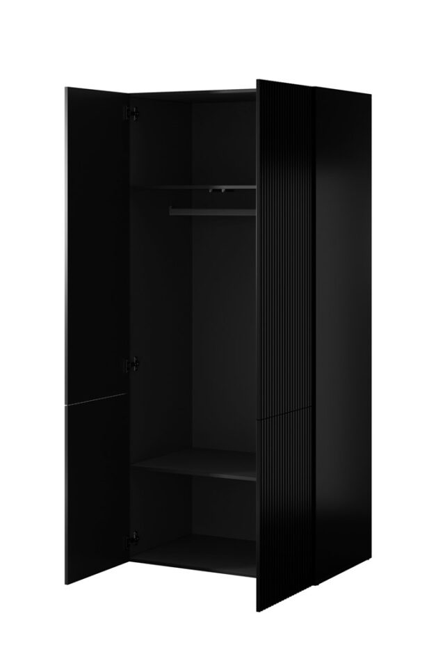 Wardrobe PAFOS 2D 90x55.5x198.5 Black matt - imagine 2
