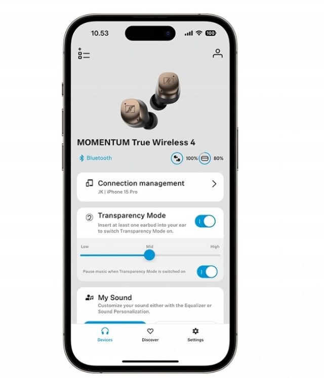 Sennheiser Momentum True Wireless 4 Headphones - Black Cooper - imagine 3