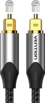 Kabel audio optyczny Vention w oplocie z aluminiowym złączem 5m szary - imagine 2