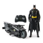 DC Comics   Batman Stealth Remote Control Batcycle with 12  Batman Action Figure  Super Hero Kids Toys for Boys and Girls Ages 4 & Up