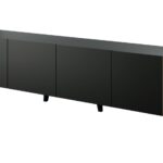 TV cabinet FARO 200x42x52 black matt + oak craft