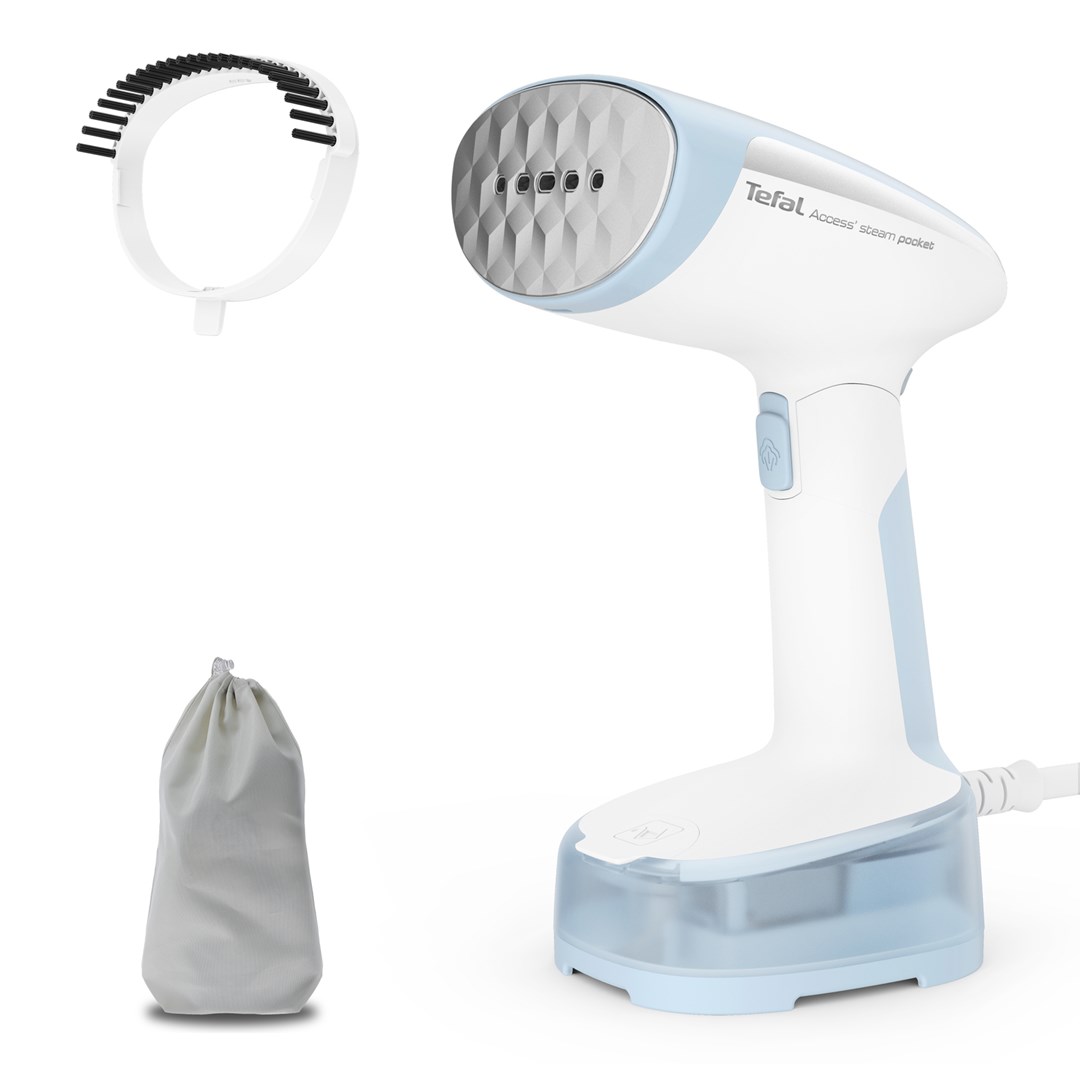 cps-2e17a3cf6c8fc69b975f61db5c82219b-2026-01-18-02-17-29 Tefal Access Steam Pocket DT3041 Handheld garment steamer 1300 W Blue White - imagine 1