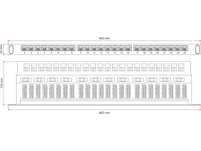 Alantec PK028 patch panel 1U - imagine 3