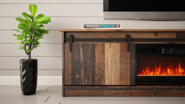 RTV GRANERO + fireplace cabinet 200x56.7x35 old wood - imagine 5