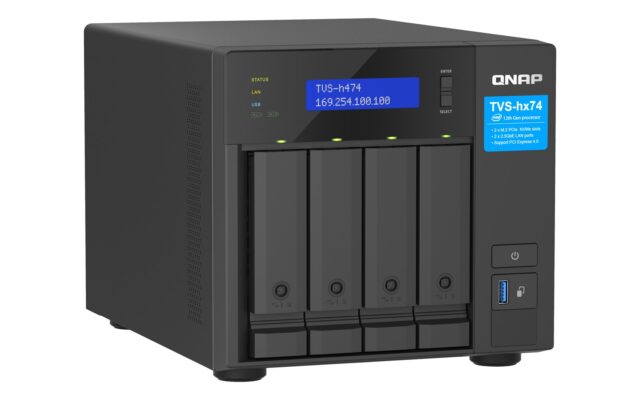 QNAP TVS-H474 NAS Tower Intel® Pentium® G7400 8 GB DDR4 QuTS hero Black - imagine 3
