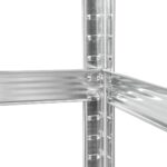 Rebel RB-1250 Metal Storage Rack Cabinet Shelves 175kg x5 180x90x40cm Galvanized Folding MDF - imagine 4